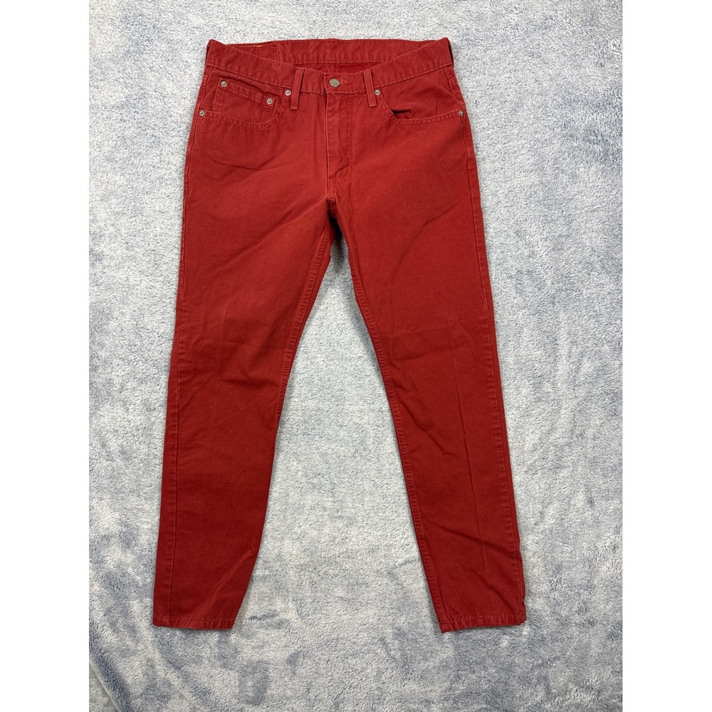 Levis Mens 32x30 Red 512 Slim Taper Fit Jeans Pants 9753 Streetwear Casual Bold